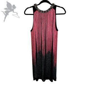 Metallic Maxi Fringe Modern Ombre Party Dress